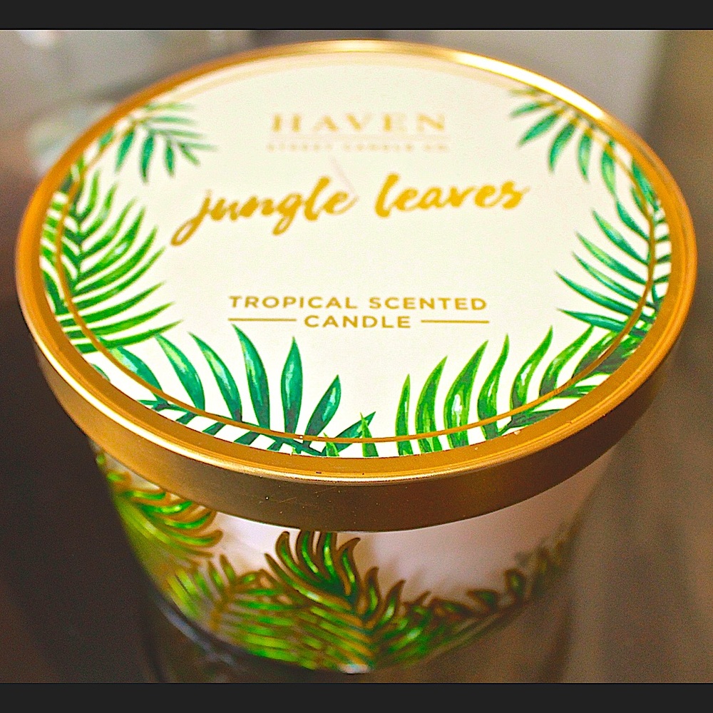 HAVEN STREET CANDLE JUNGLE LEAVES TROPICAL SCENTED NEW 3 WICK 14.44oz